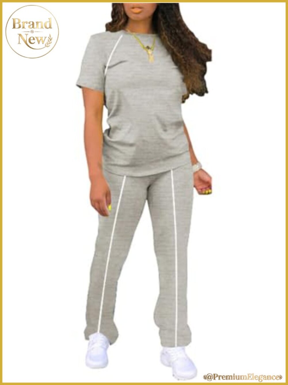 Women 2 Piece Outfits Short Sleeve Loungewear Striped Tracksuit